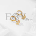 Pendientes de aro con colgante de mariposa