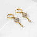 Pendientes de aro con llave de circonitas