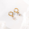 Pendientes de aro con circonita rectangular