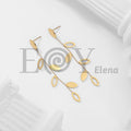 Pendientes largos con diseño de hojas
