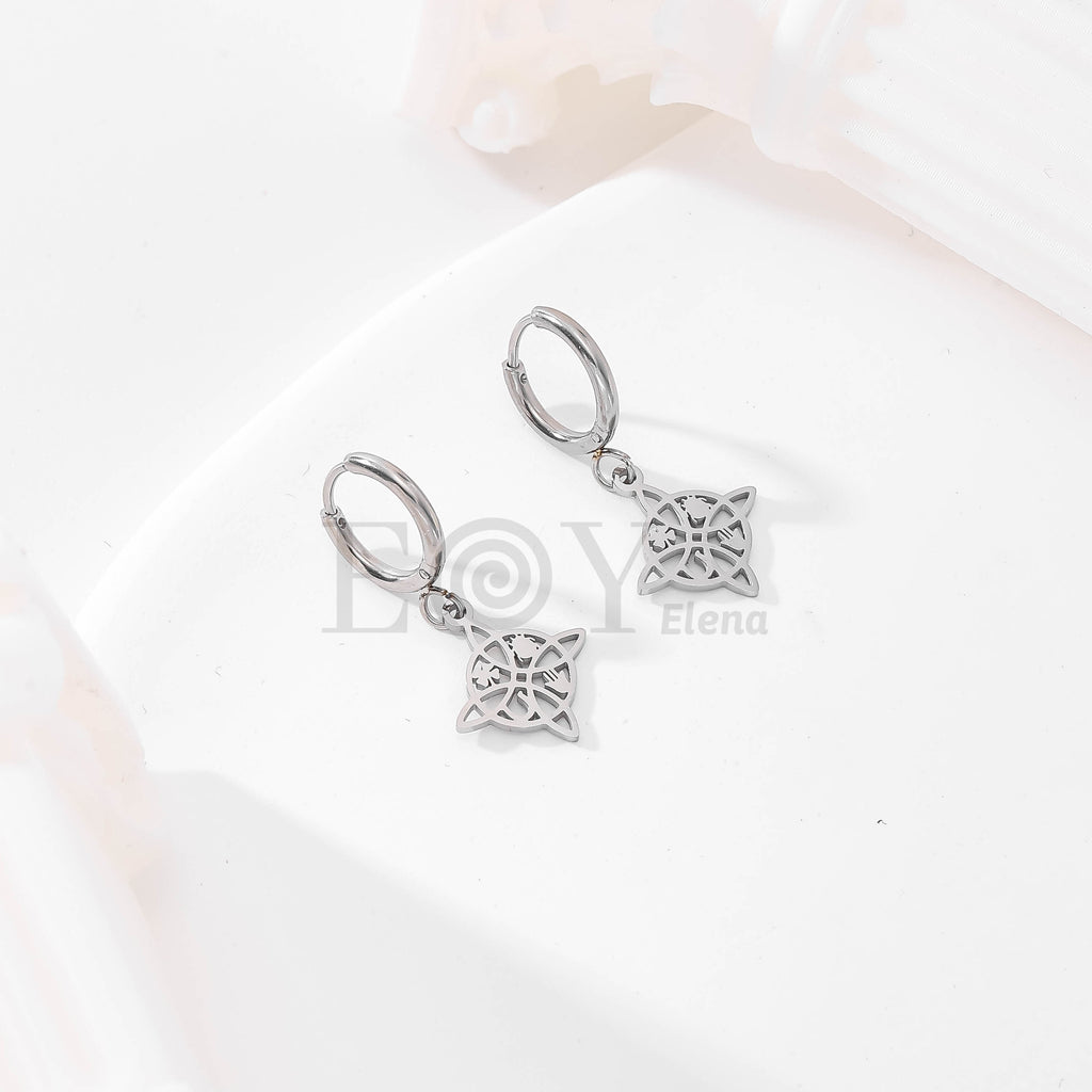 Pendientes aro con medalla redonda