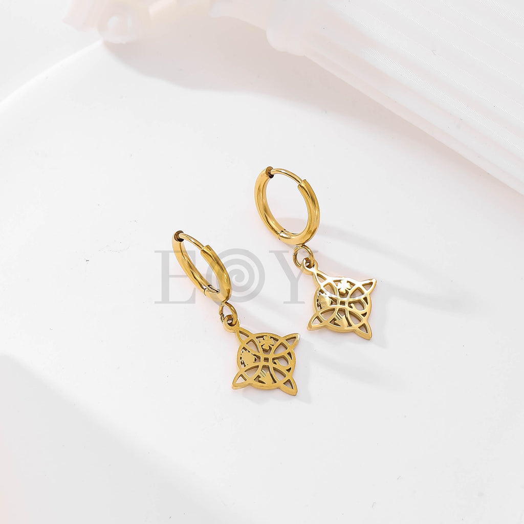Pendientes aro con medalla redonda