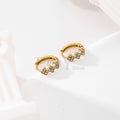 Pendientes aro con flores de circonitas