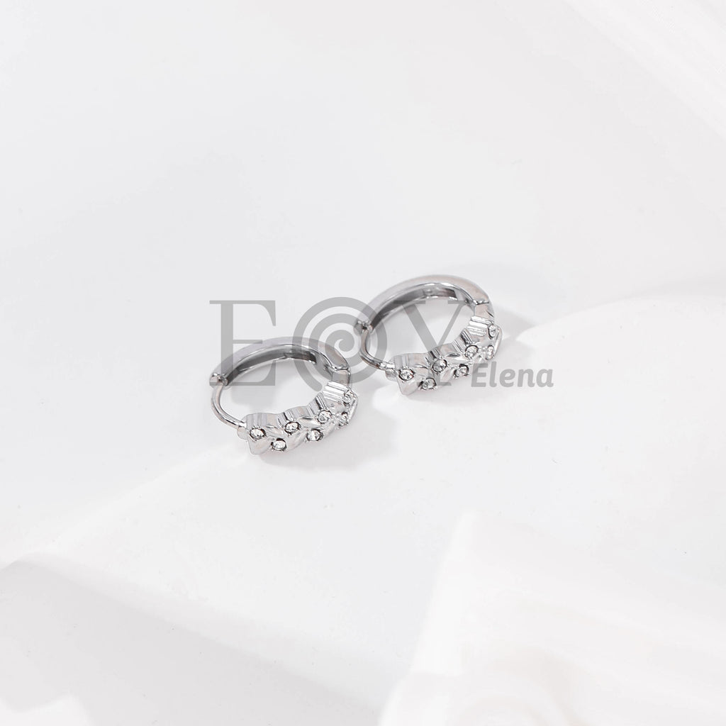 Pendientes de aro con circonitas