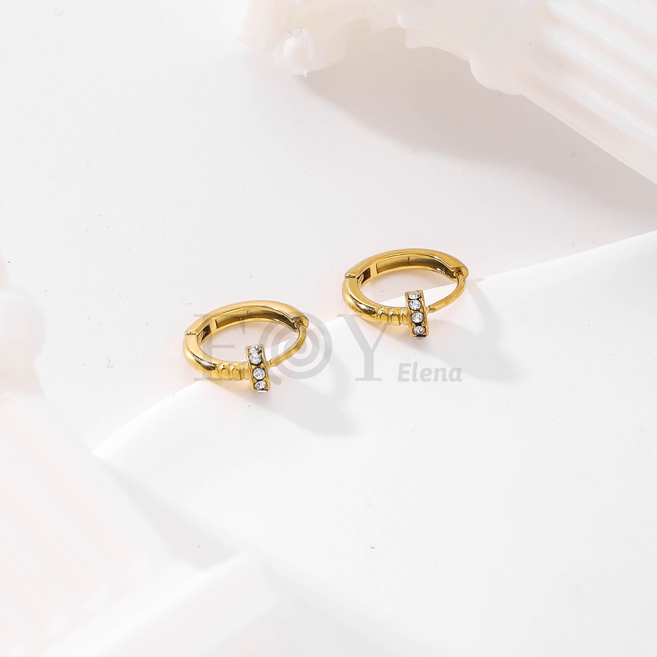 Pendientes aro con circonitas