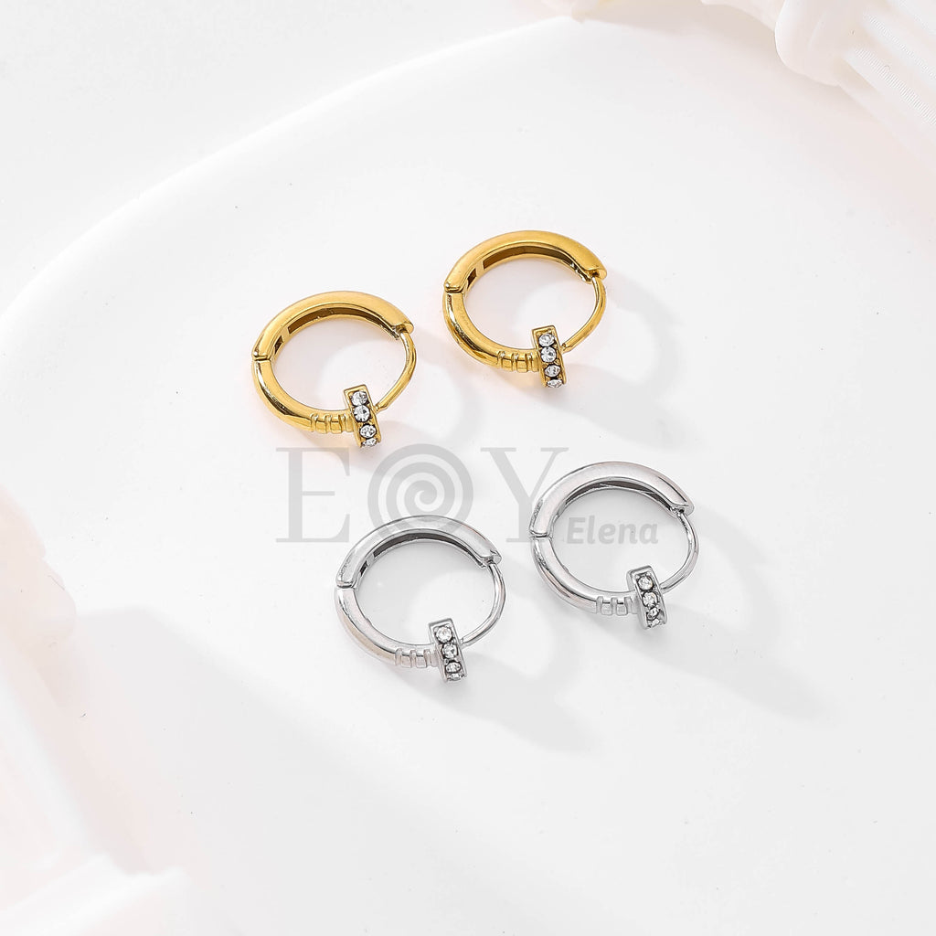 Pendientes aro con circonitas
