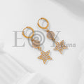 Pendientes de aro con colgante de estrella y circonitas