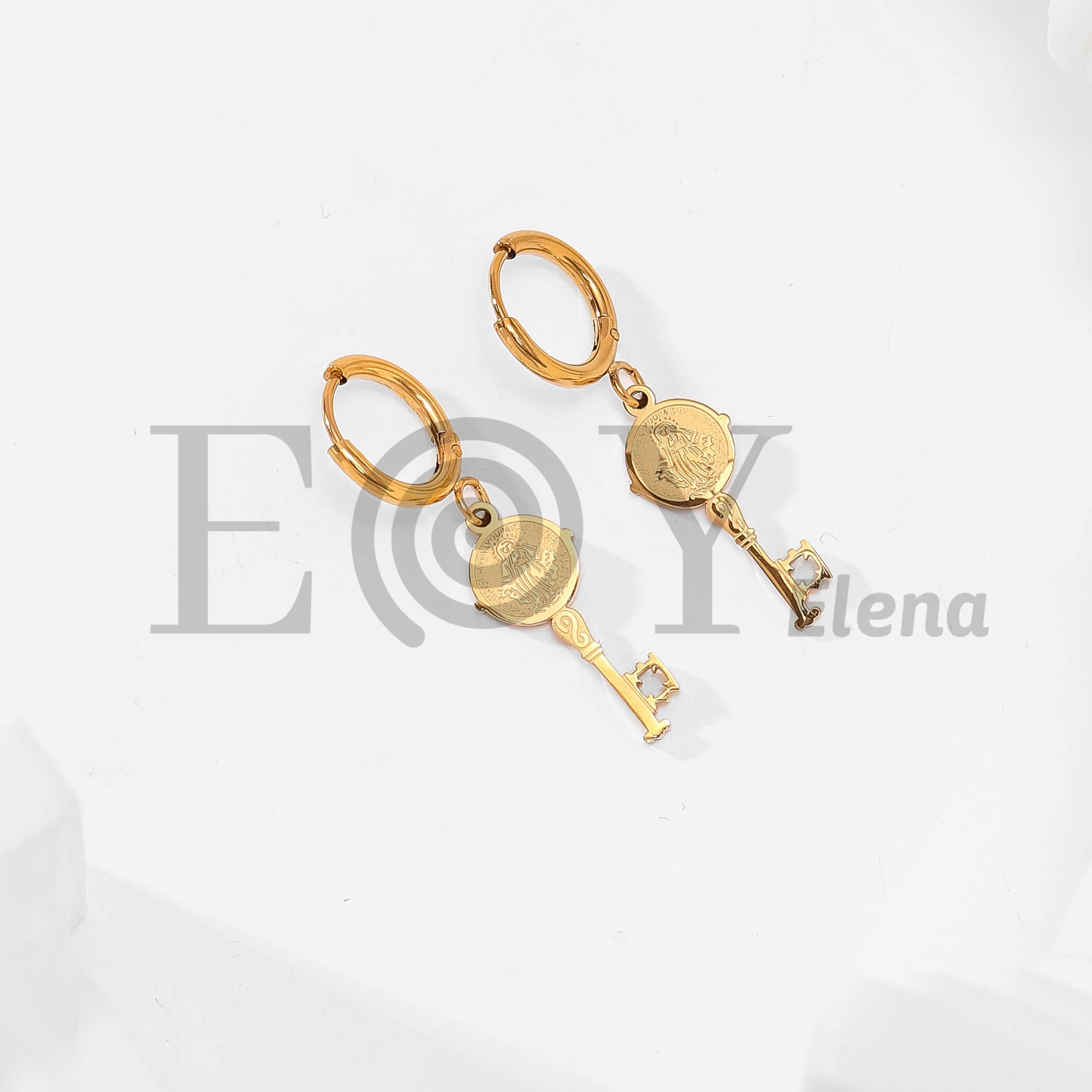 Pendientes llave Vírgen de la Milagrosa