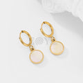 Pendientes de aro con chapa beige