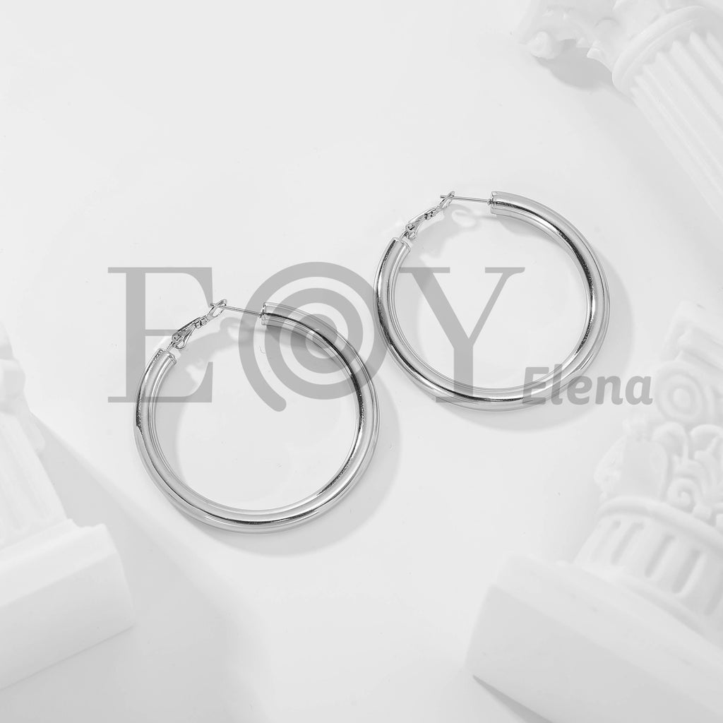 Pendientes de aro lisos grandes