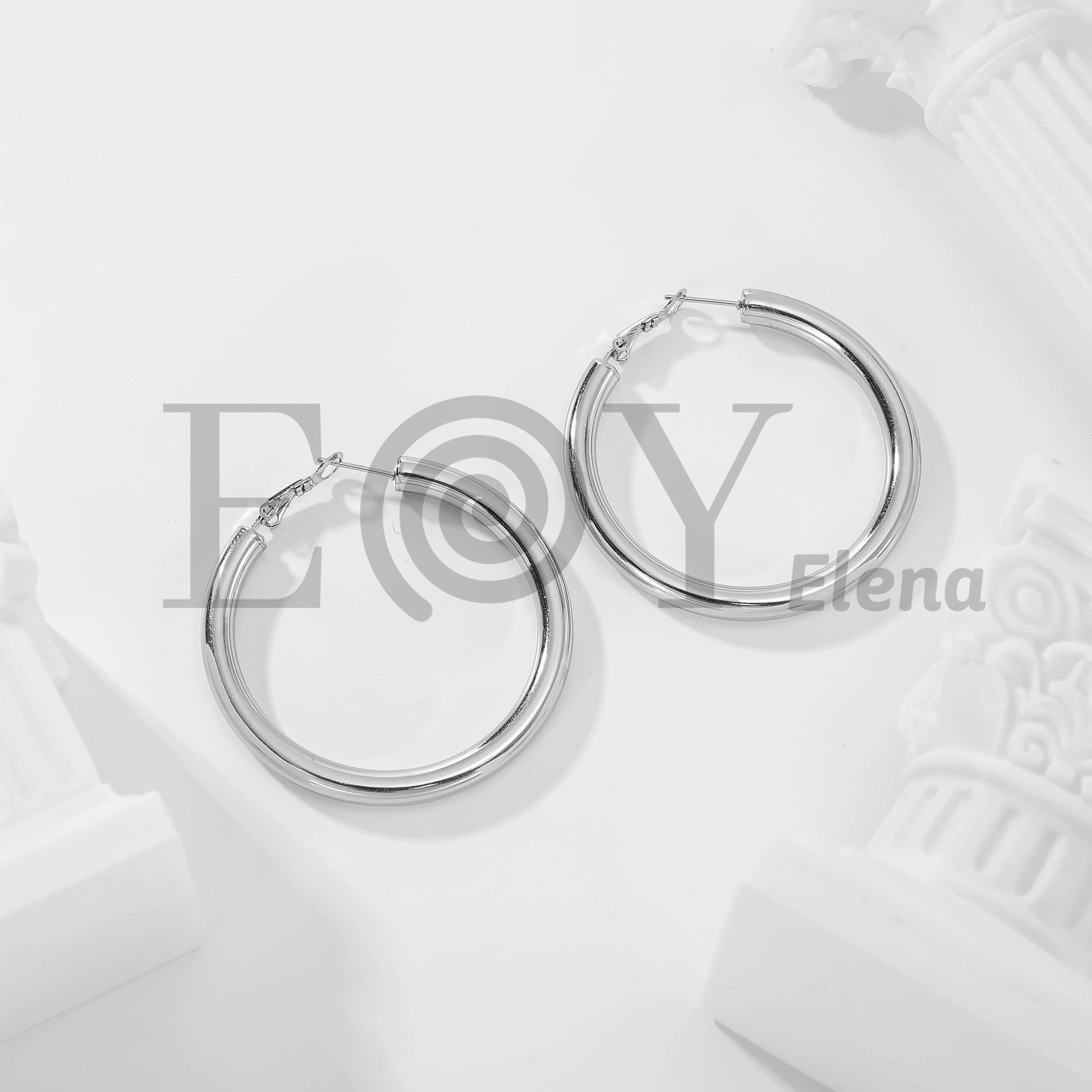 Pendientes de aro lisos grandes
