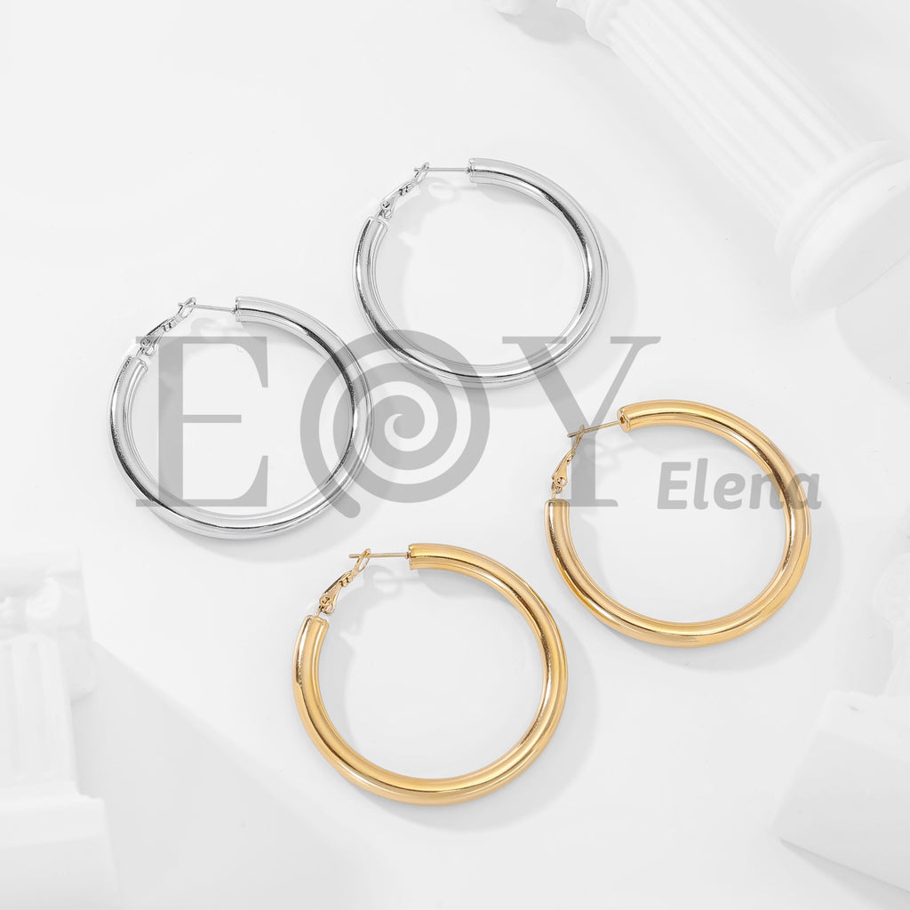 Pendientes de aro lisos grandes