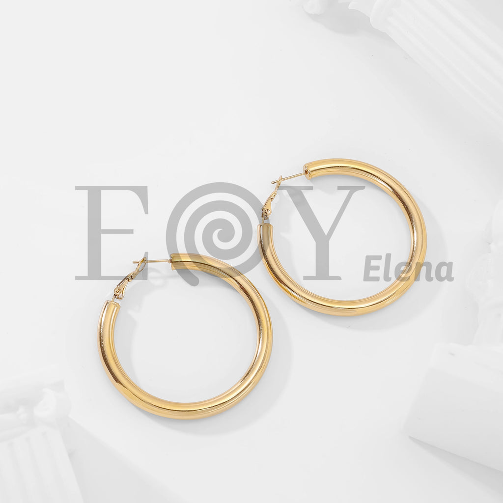 Pendientes de aro lisos grandes