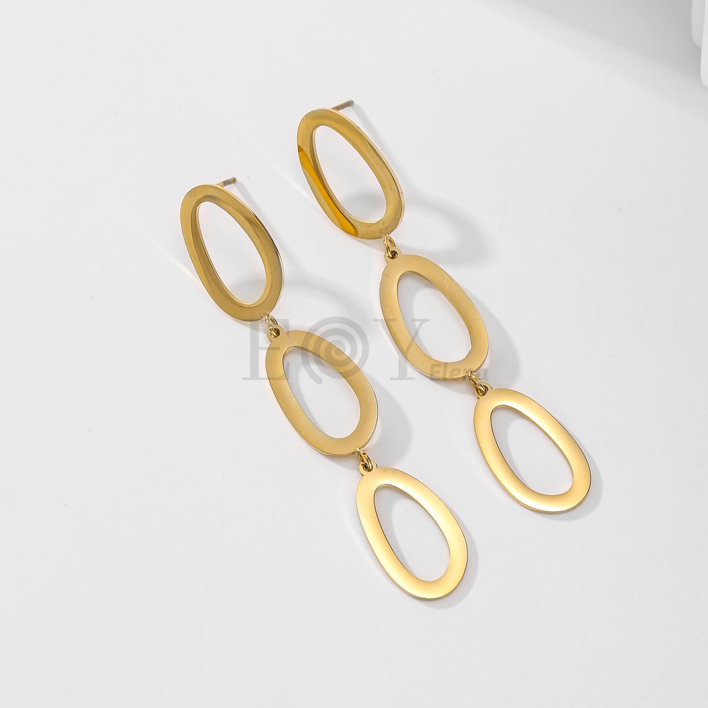 Pendientes triple óvalo