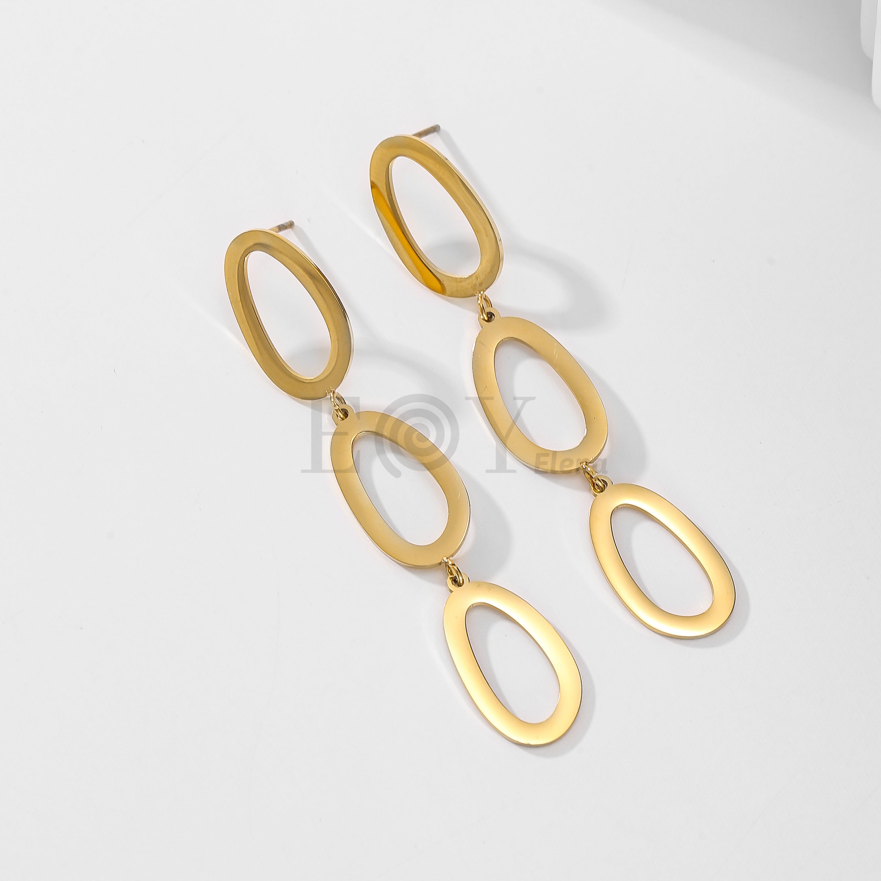 Pendientes triple óvalo