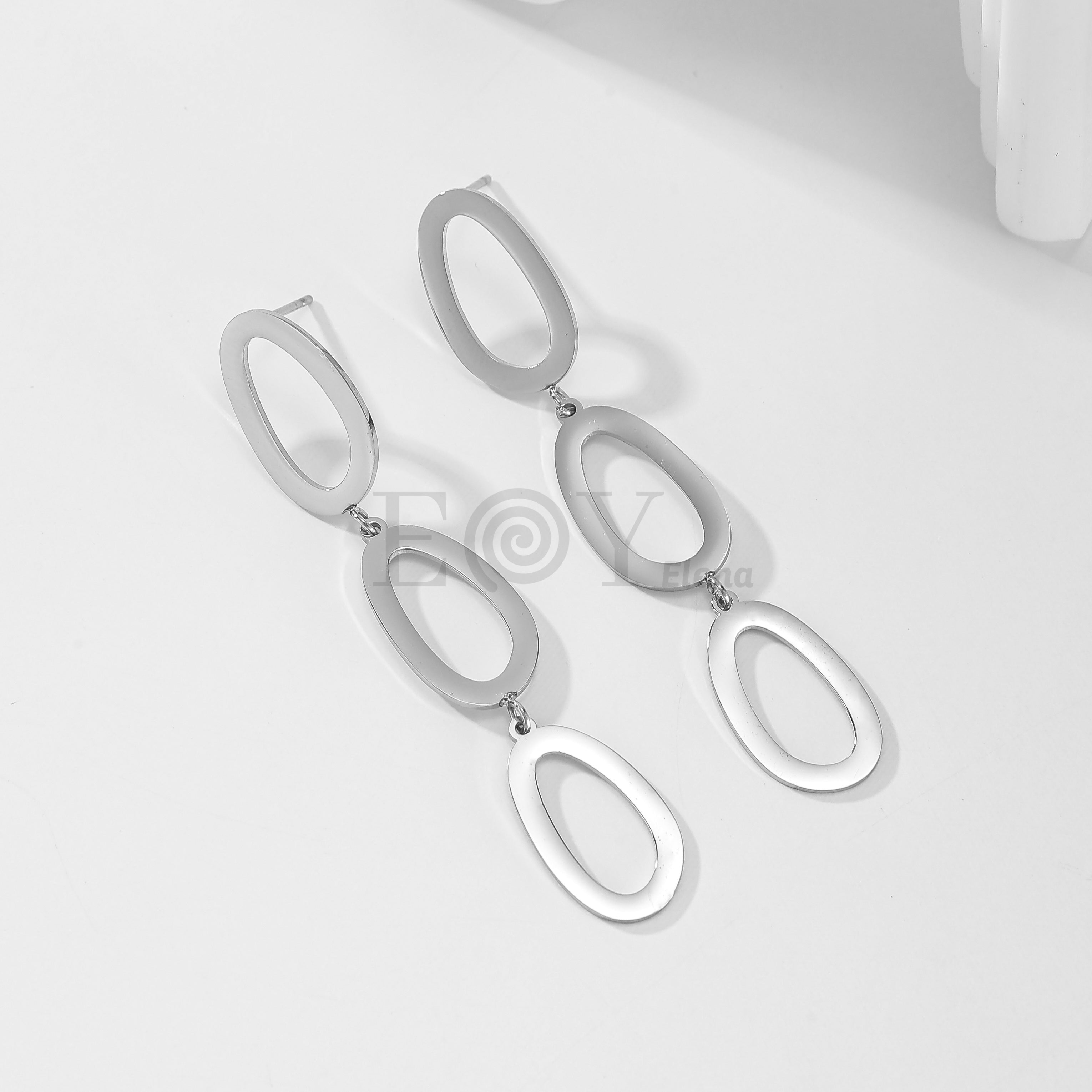 Pendientes triple óvalo