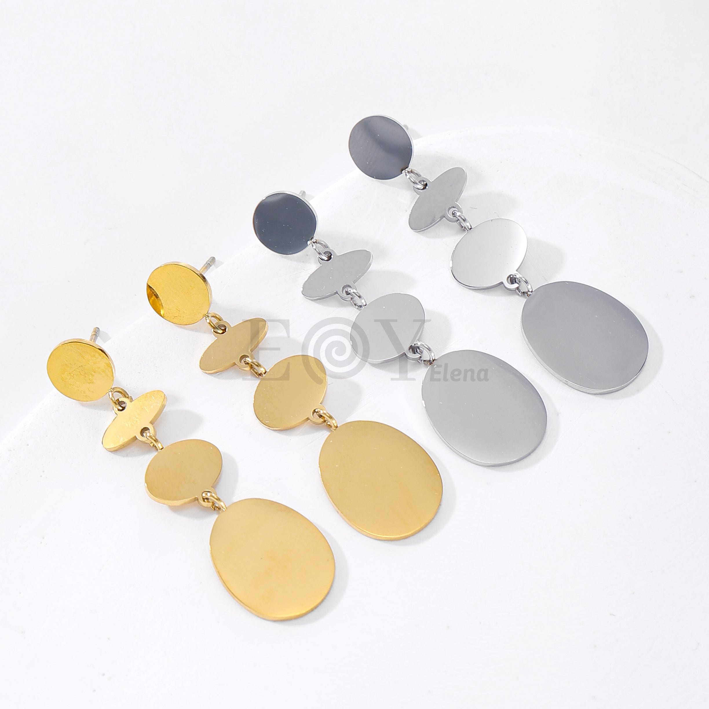 Pendientes largos cuatro chapas