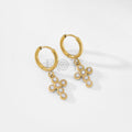 Pendientes de aro con cruz