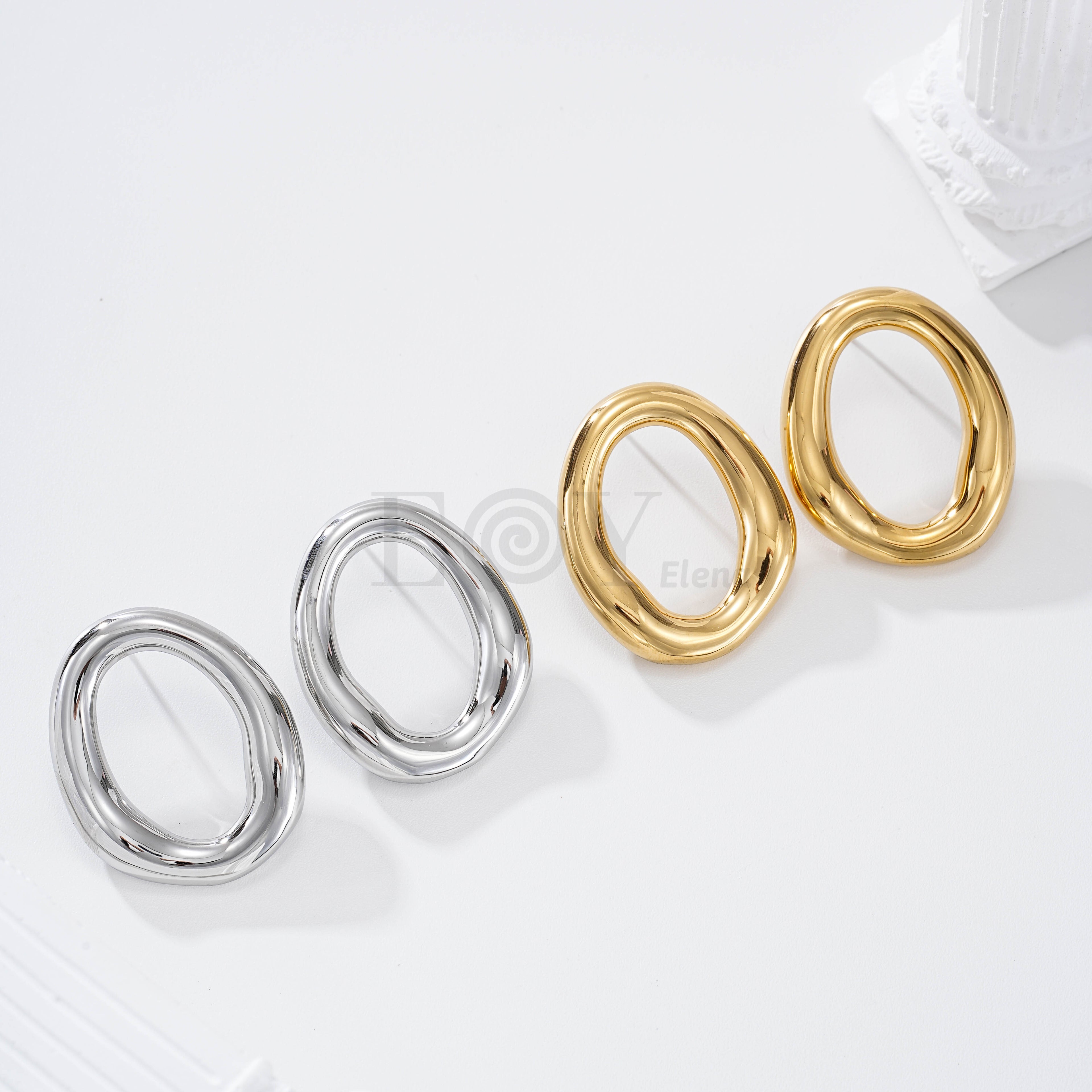 Pendientes de aro hueco acero
