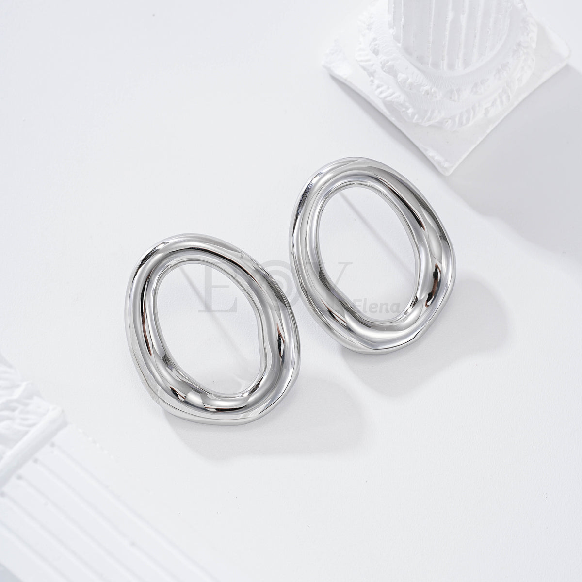 Pendientes de aro hueco acero