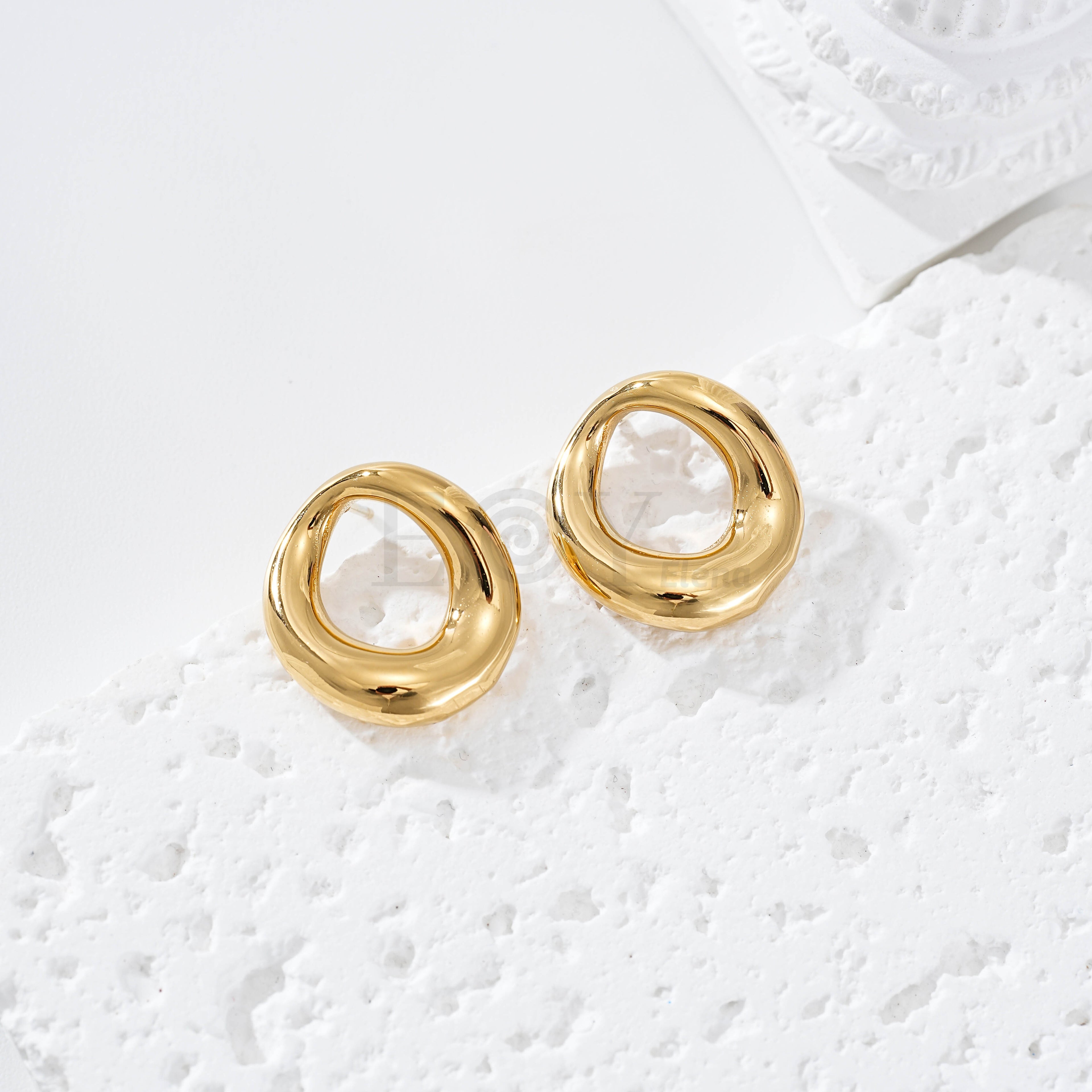 Pendientes aro hueco redondo acero