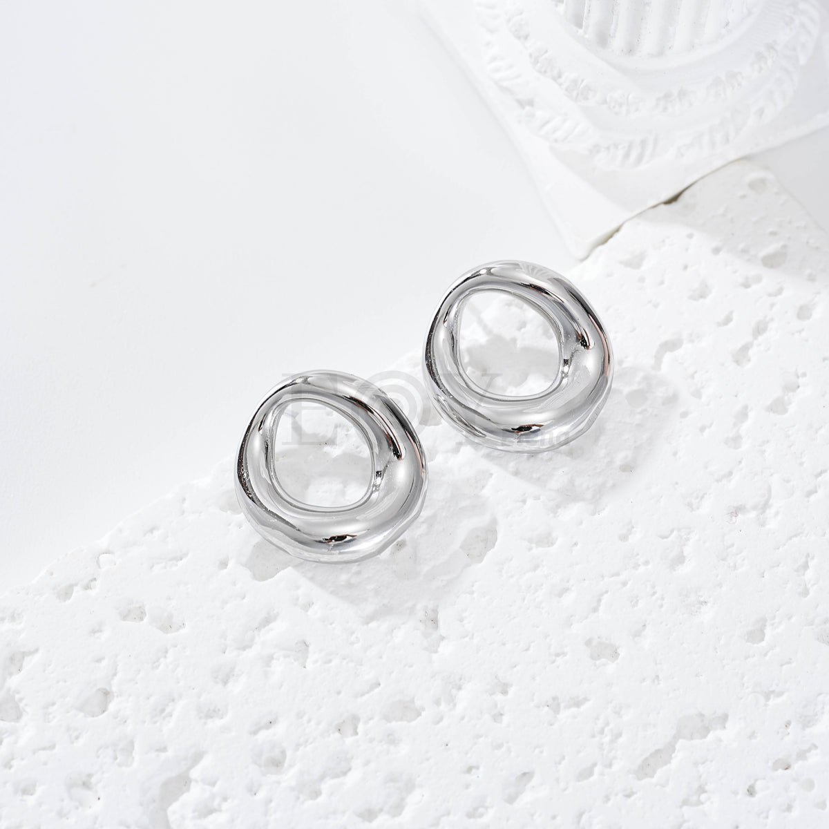Pendientes aro hueco redondo acero