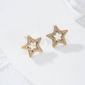 Pendientes estrella con circonitas acero
