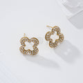 Pendientes flor circonitas acero