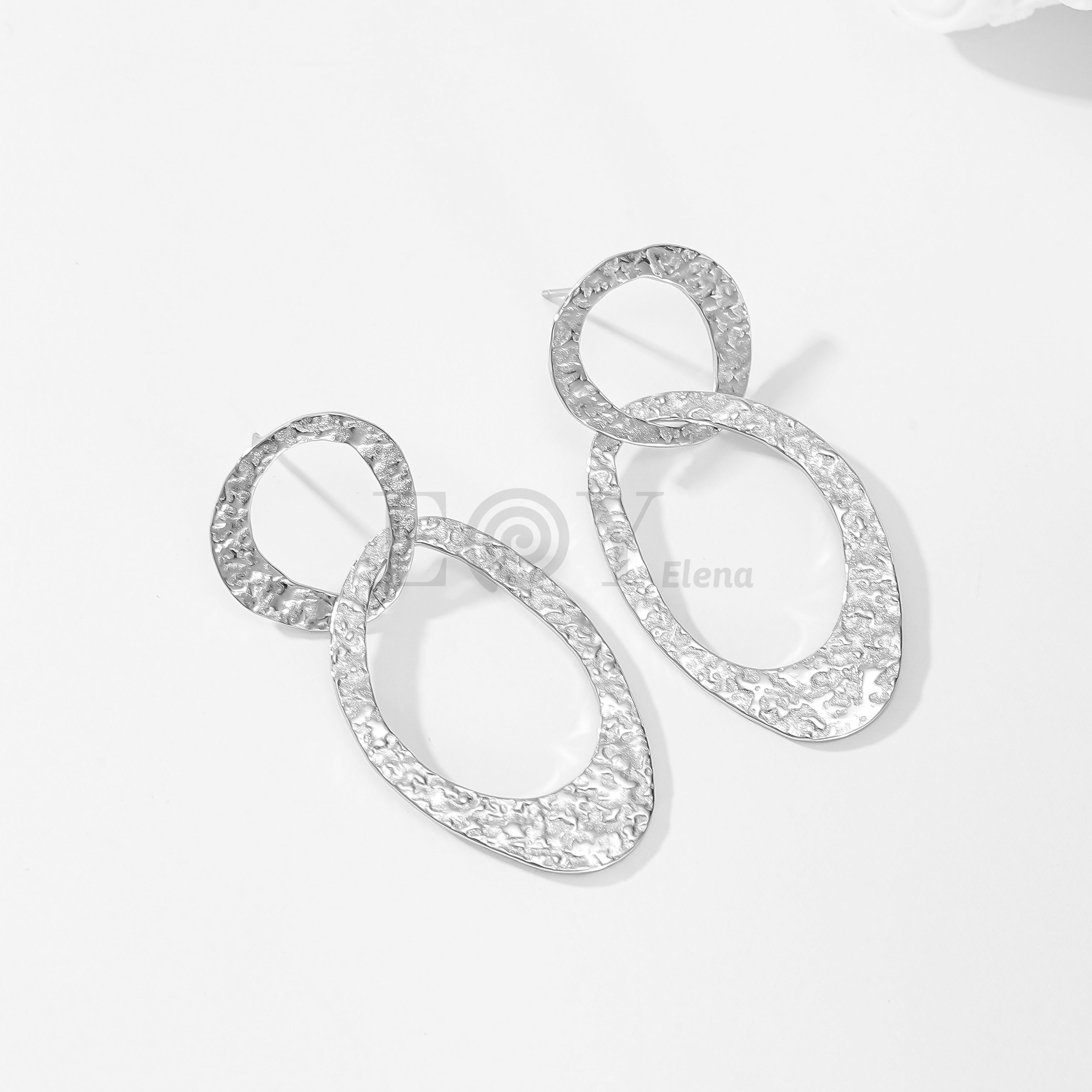 Pendientes doble aro texturizado