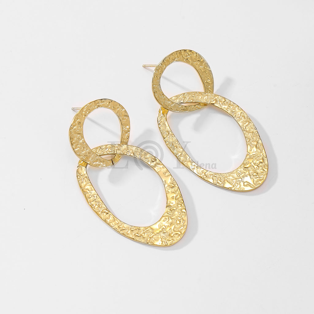 Pendientes doble aro texturizado