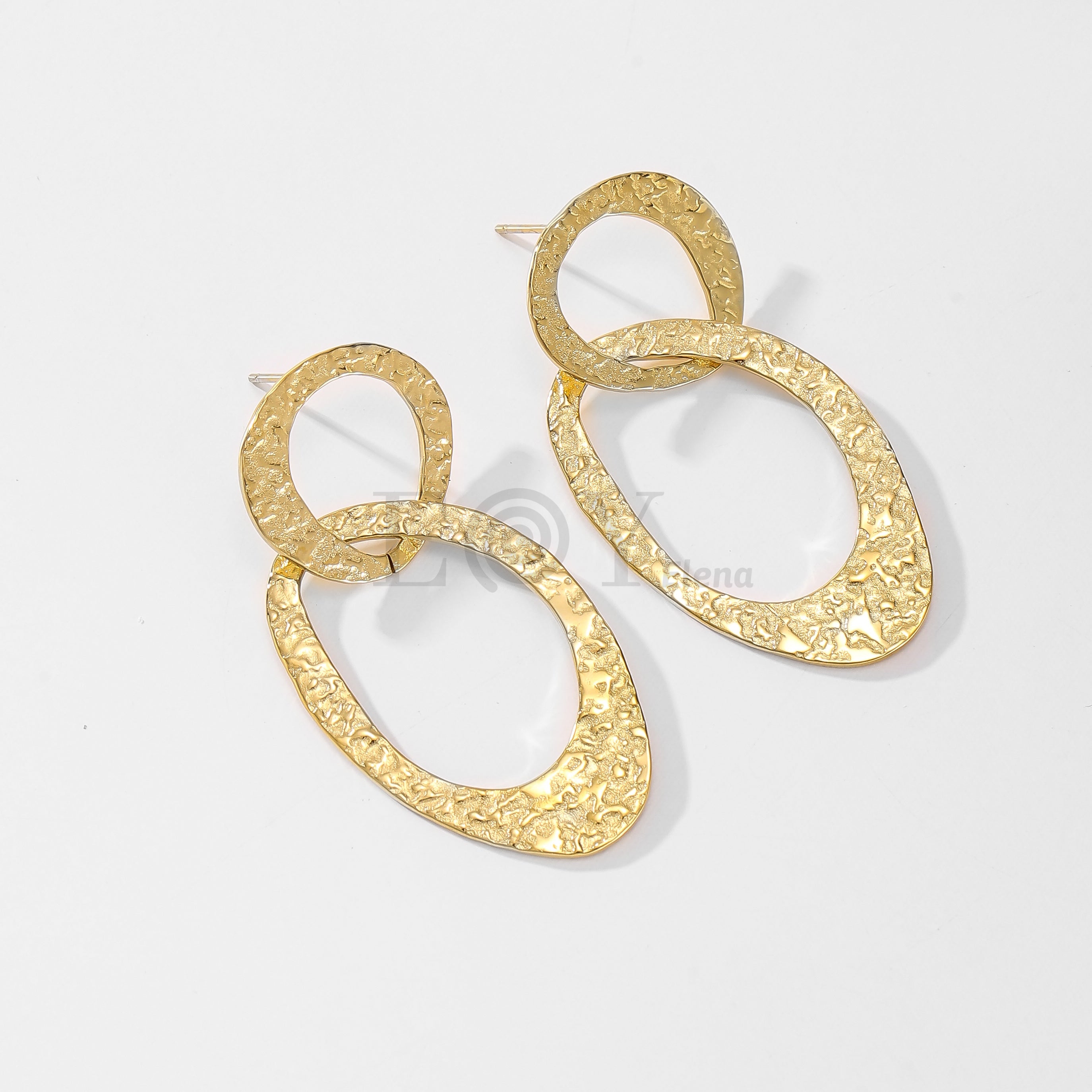 Pendientes doble aro texturizado