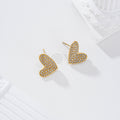 Pendientes corazón circonitas acero
