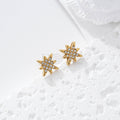 Pendientes estrella circonitas acero