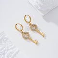 Pendientes de aro con llave circonitas
