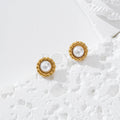 Pendientes con perla acero