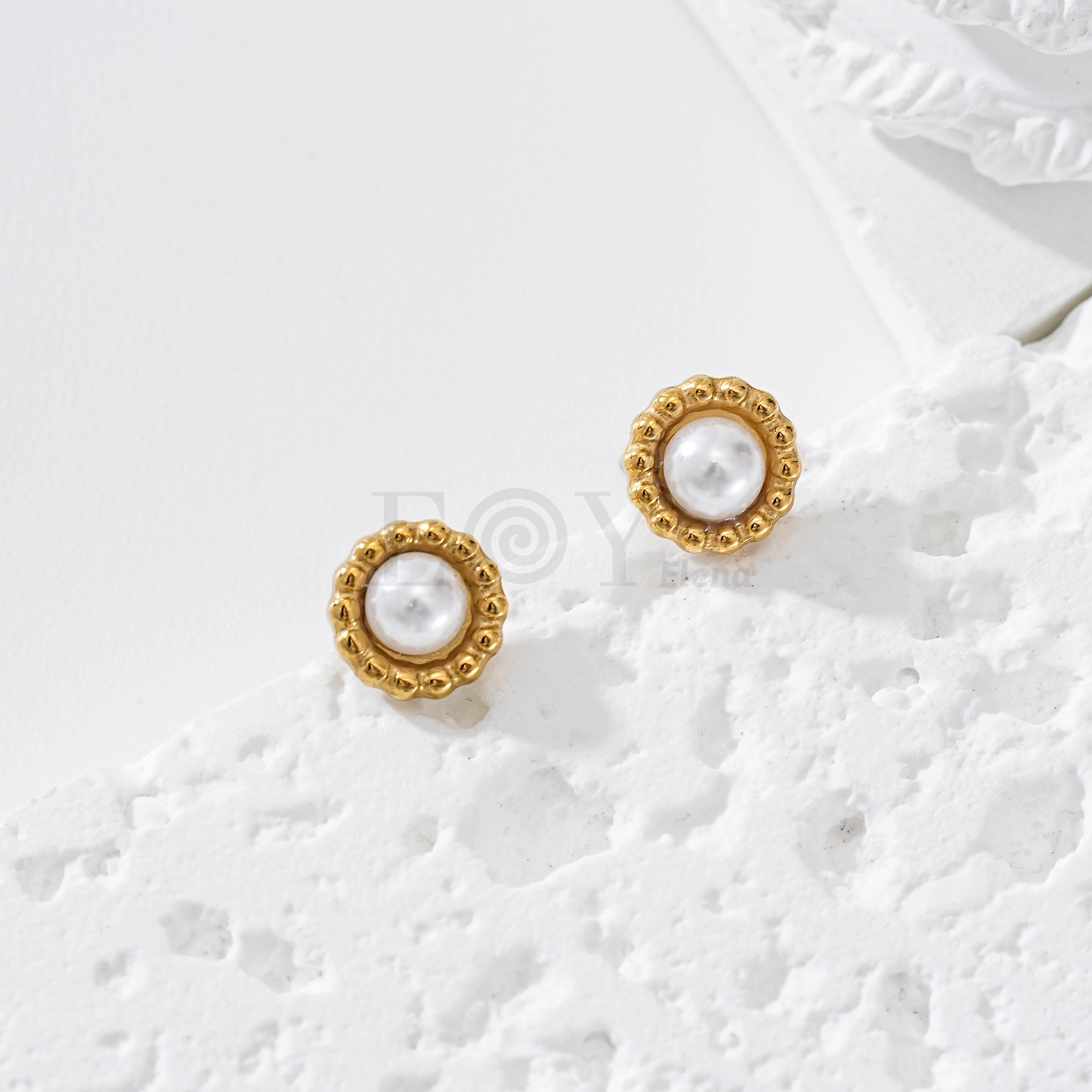 Pendientes con perla acero