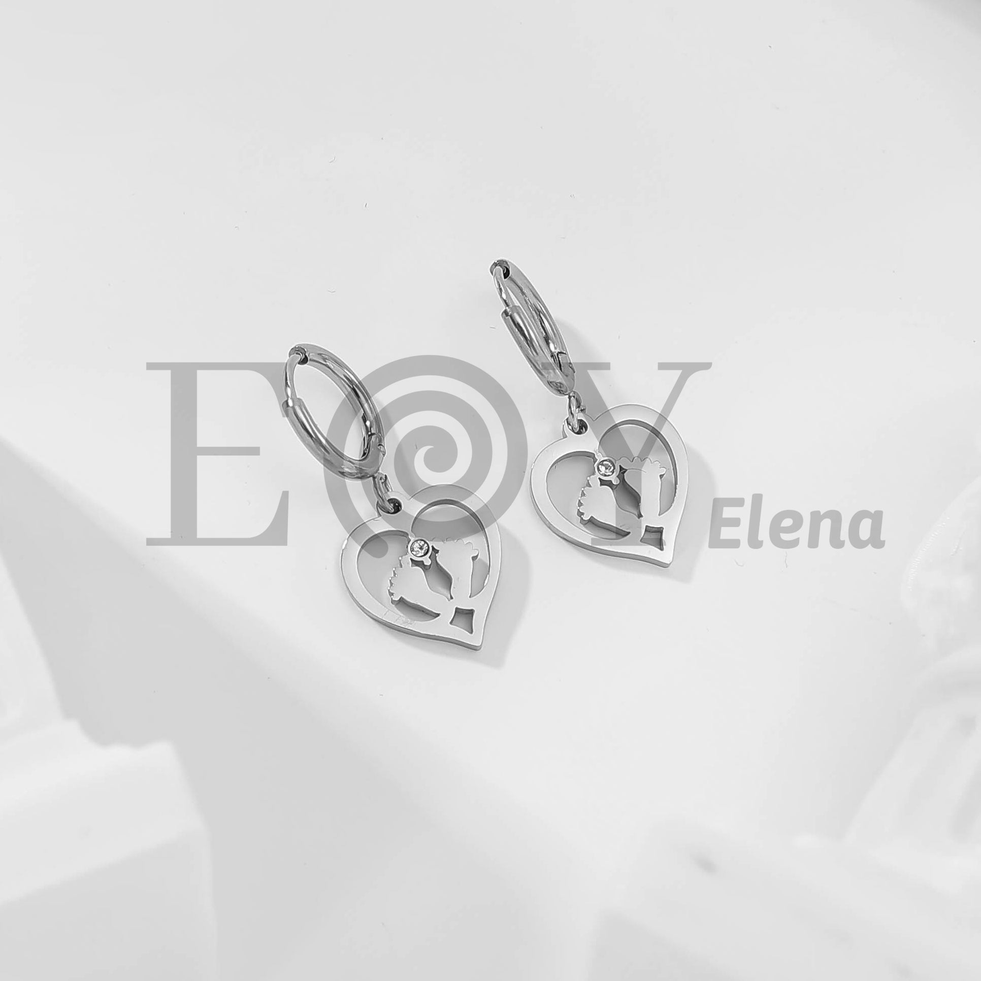 Pendientes de aro pies con circonita