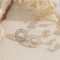 Pendientes círculo blanco