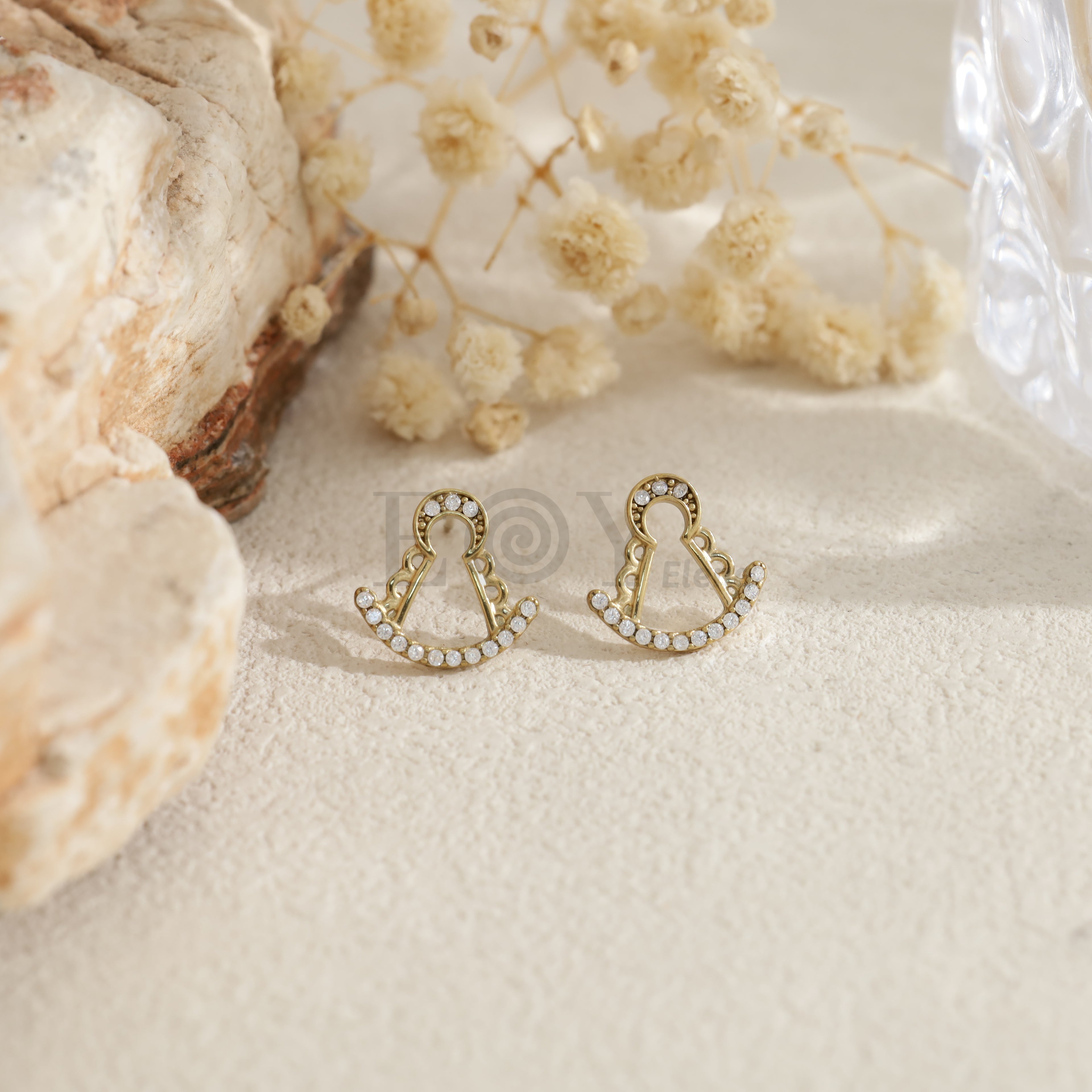 Pendientes Virgen del Pilar con circonitas