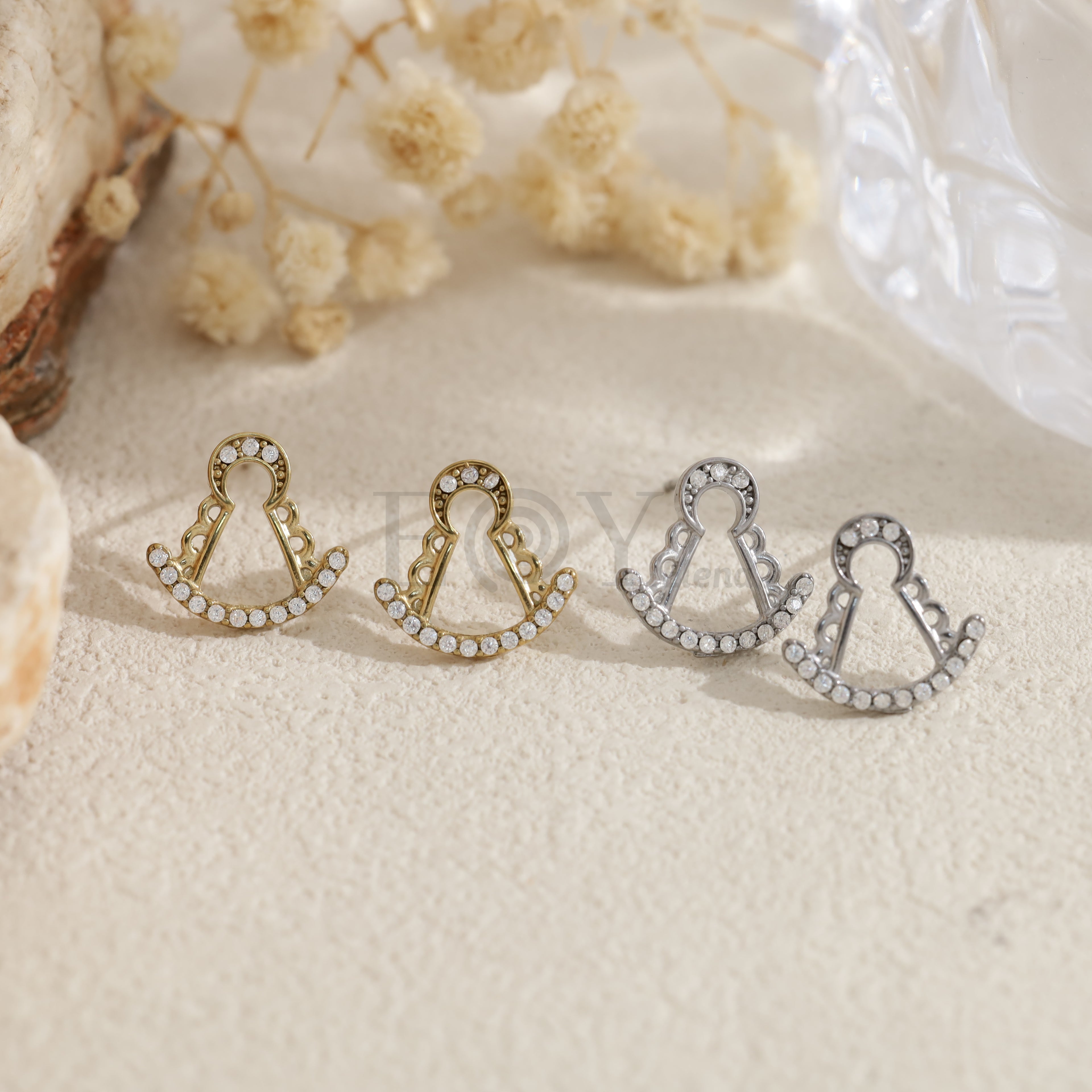 Pendientes Virgen del Pilar con circonitas
