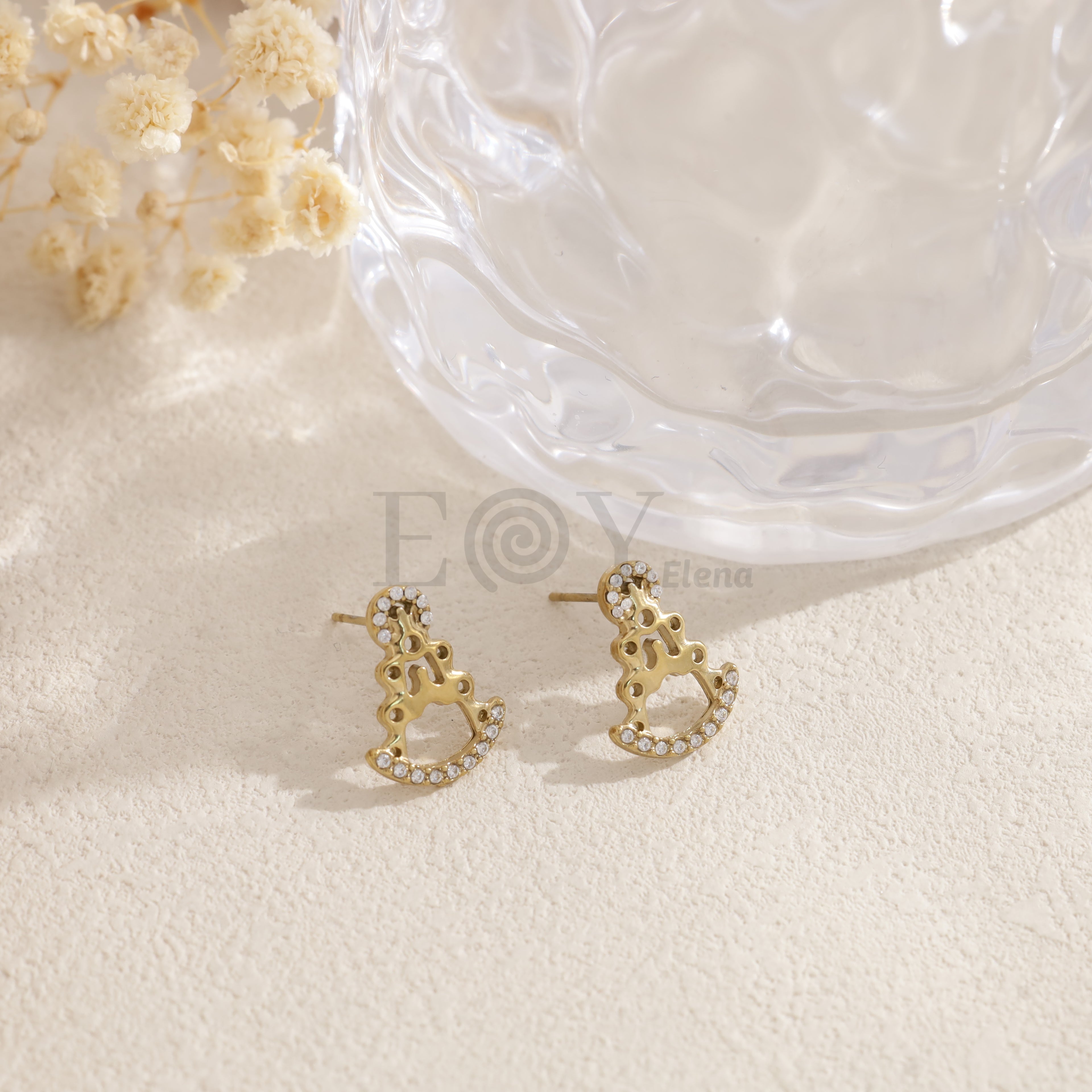 Pendientes Virgen del Pilar con circonitas