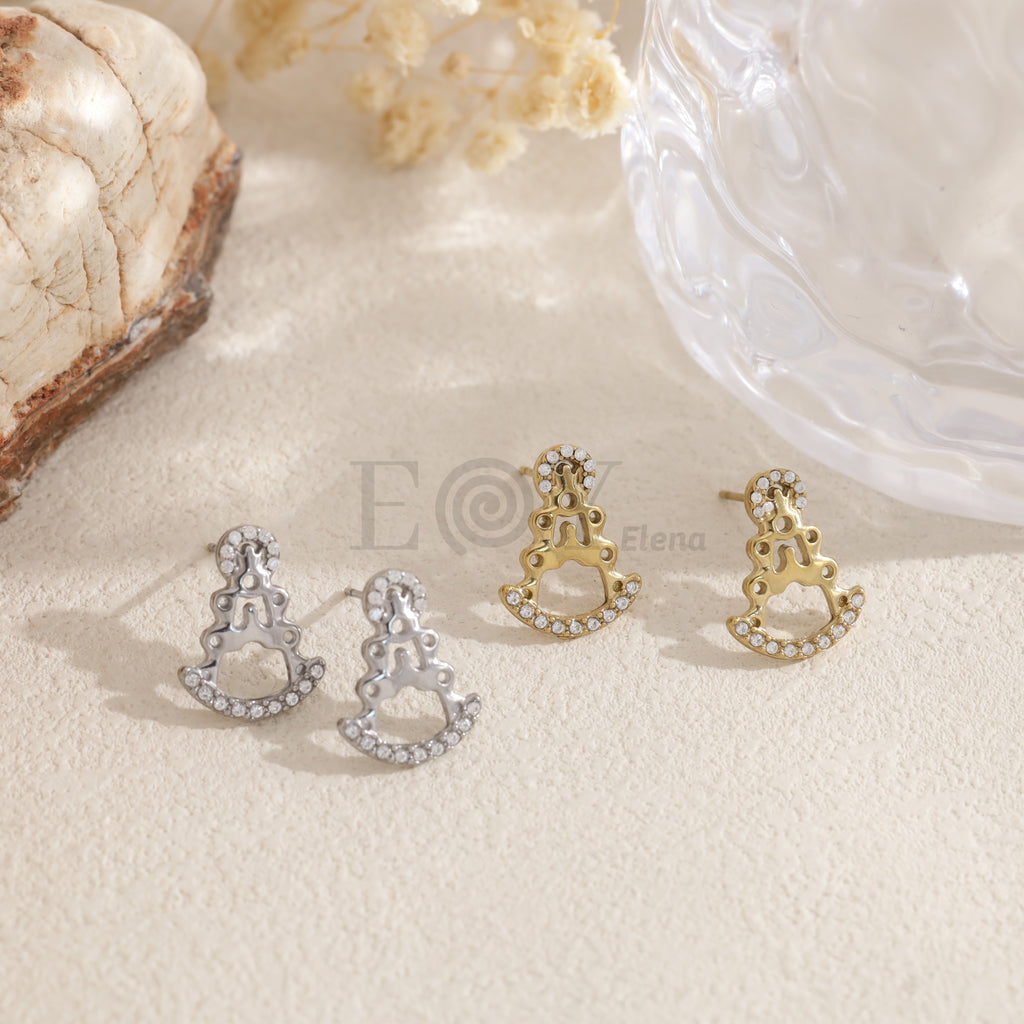 Pendientes Virgen del Pilar con circonitas