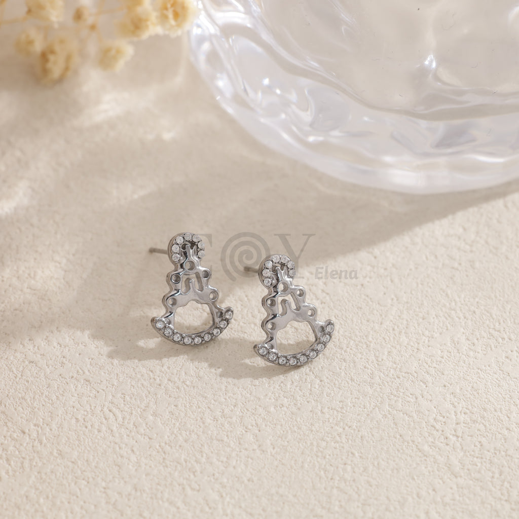 Pendientes Virgen del Pilar con circonitas