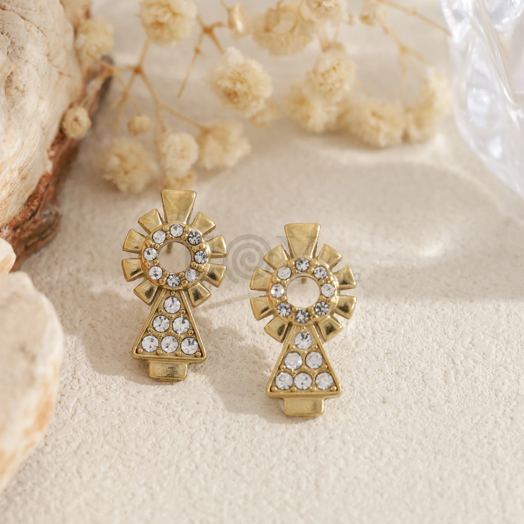 Pendientes Virgen del Pilar brillantes