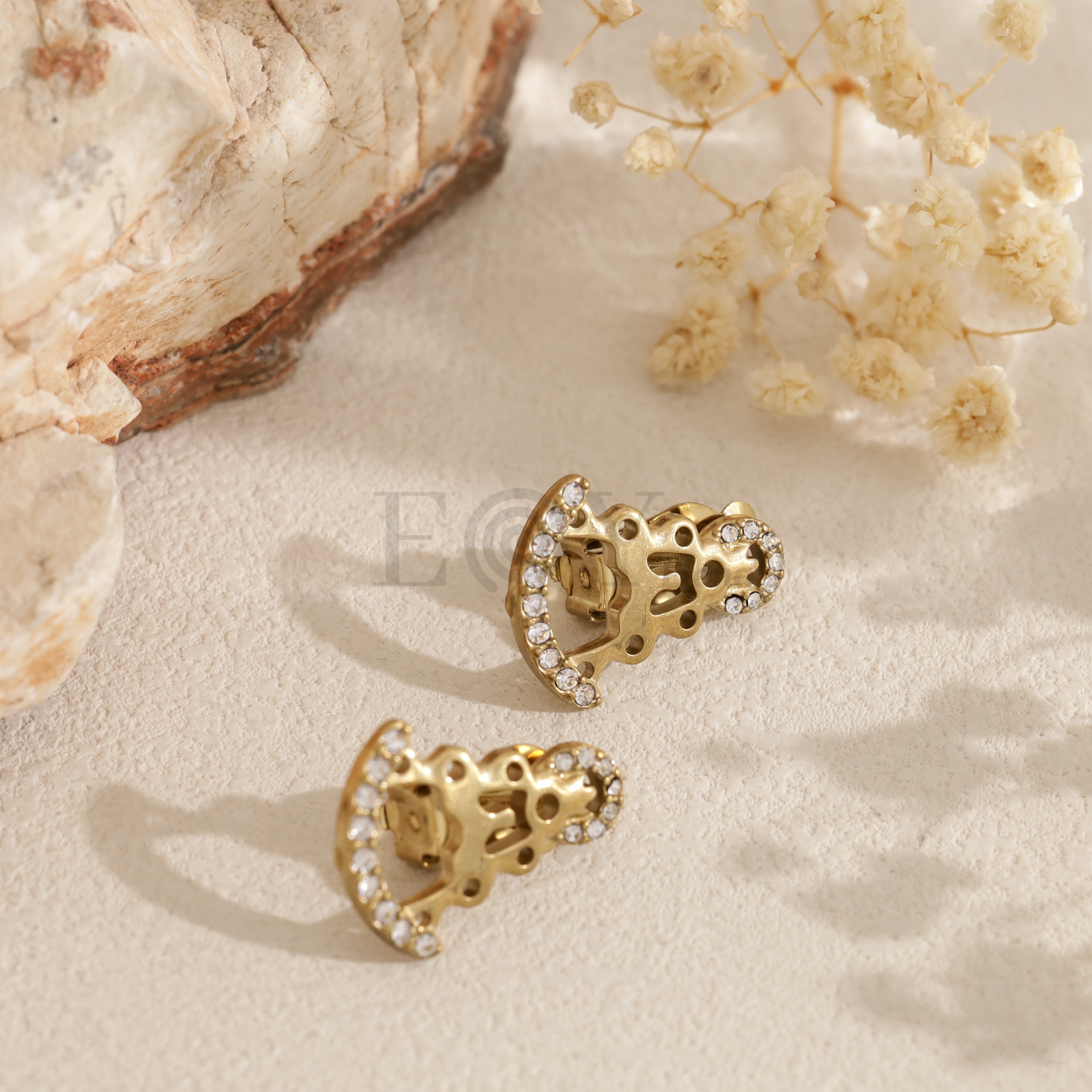 Pendientes Virgen Inmaculada con circonitas