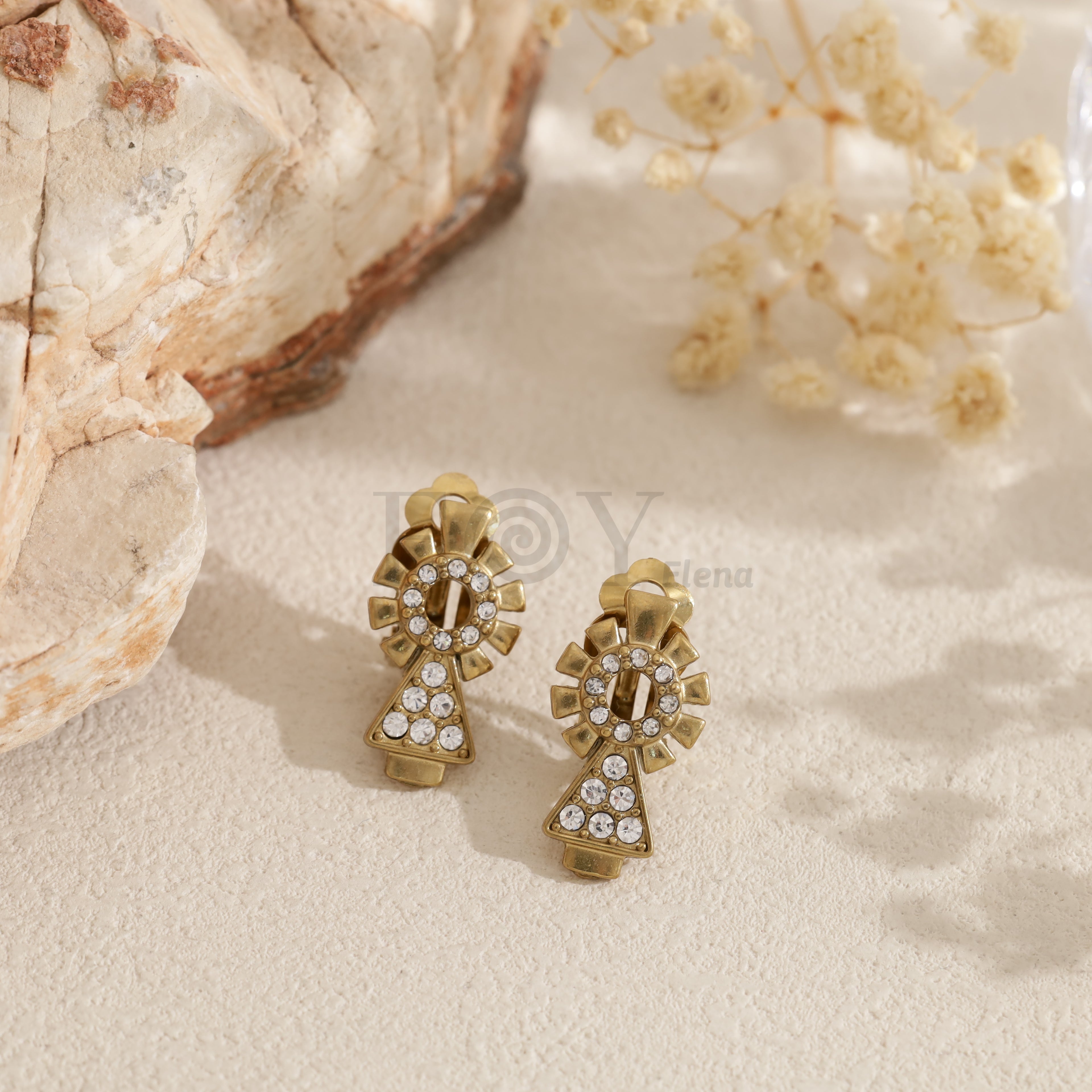 Pendientes Virgen del Pilar con circonitas