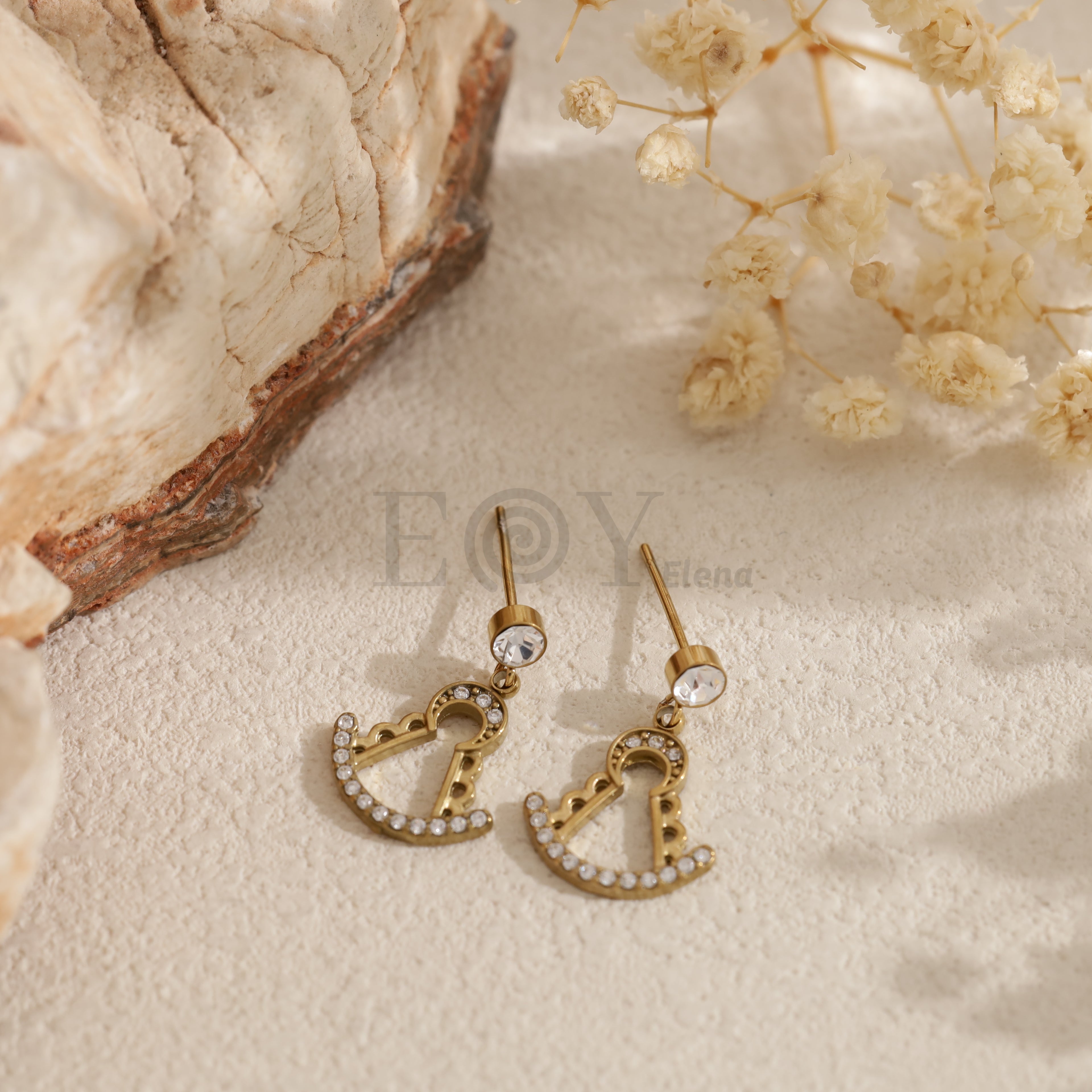 Pendientes Virgen del Rocío con circonitas