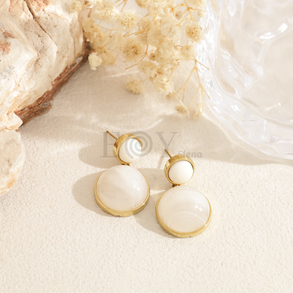 Pendientes piedra color acero