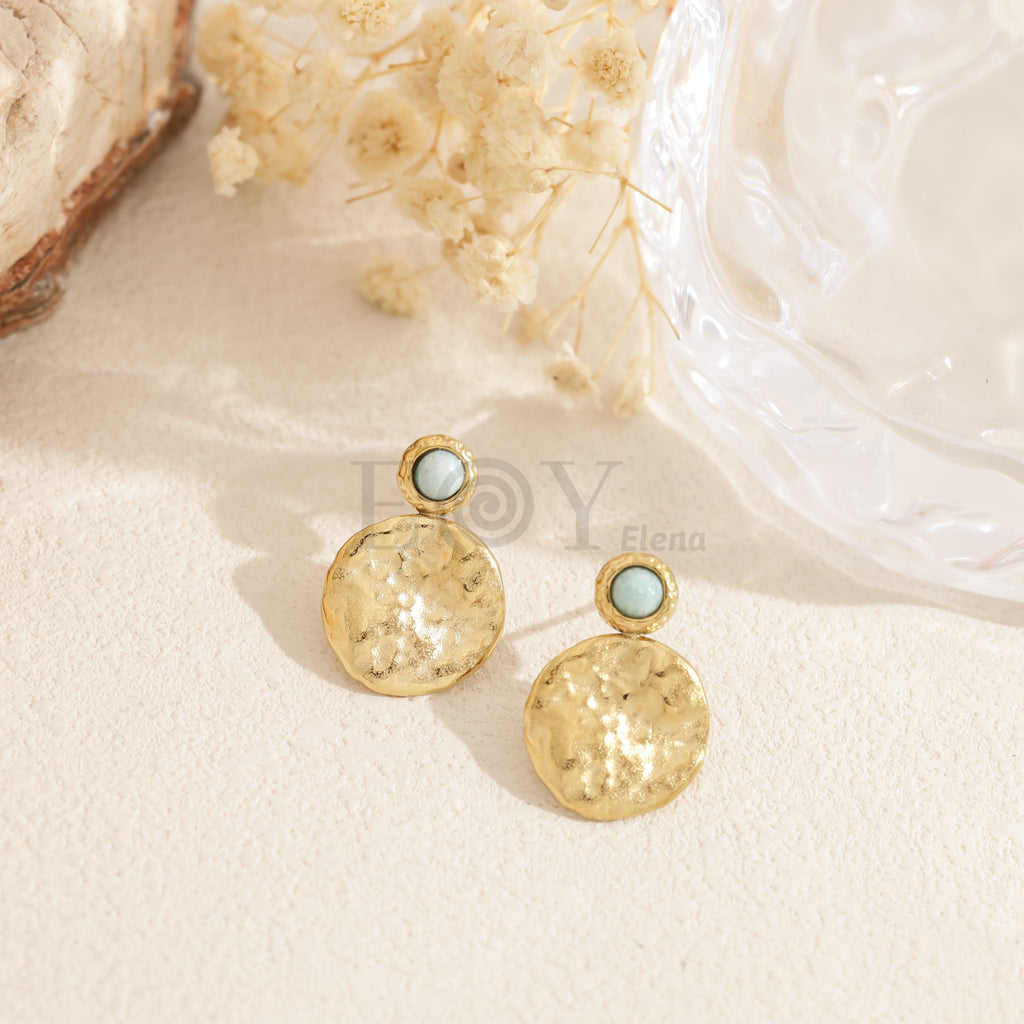 Pendientes chapa con piedra color
