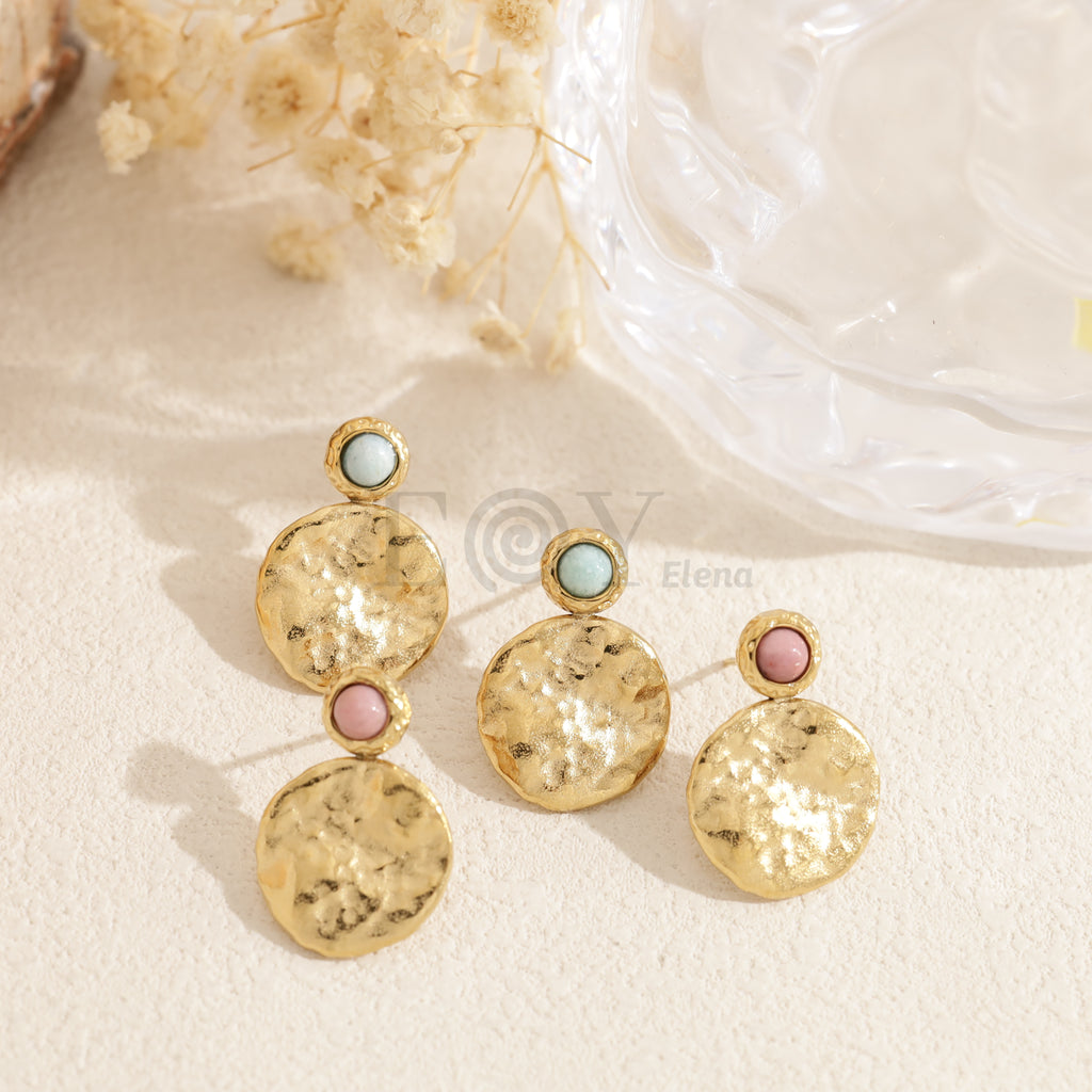 Pendientes chapa con piedra color